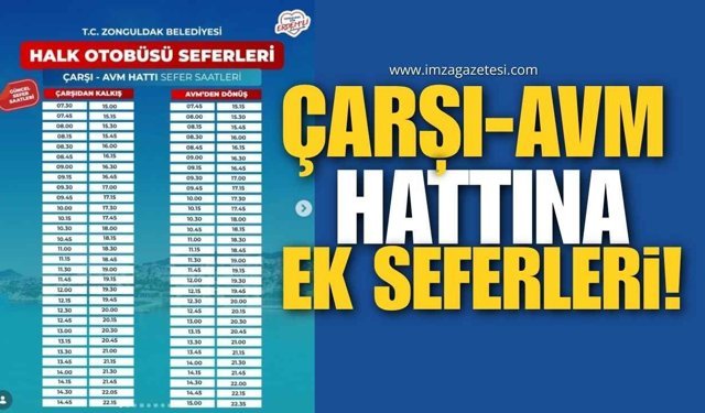 Zonguldak Belediyesi’nden Çarşı-AVM Hattına Ek Seferler!