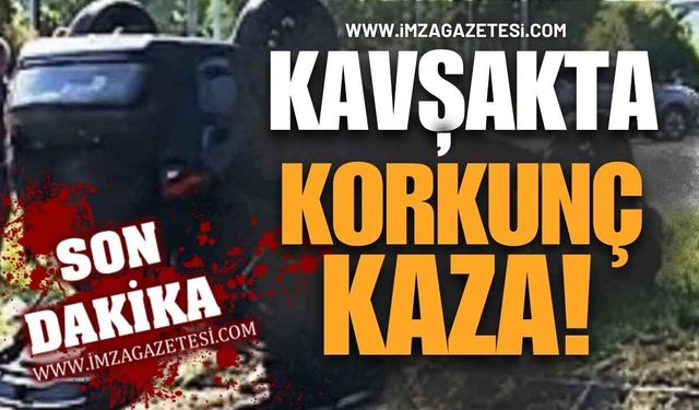 Kavşakta Korkunç Kaza! Yaralılar Var!