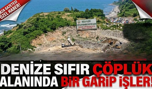 Denize sıfır çöplük alanında bir garip işler!