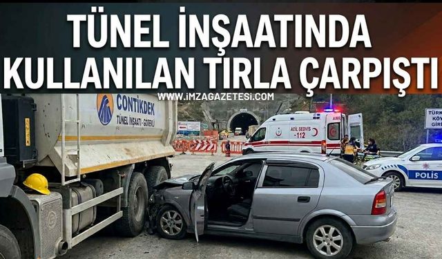Tünel İnşaatında Kullanılan Tırla Çarpıştı!