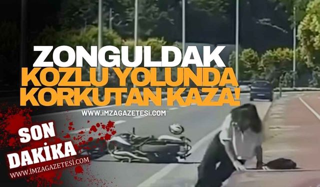 Zonguldak-Kozlu Yolunda Korkutan Kaza!