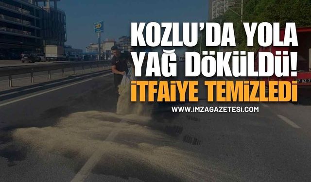 Zonguldak Kozlu’da Yola Yağ Döküldü!