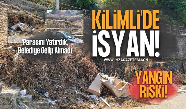 Kilimli'de Apartman Önünde Çöplük İsyanı: Hem Kirlilik Hem Yangın Tehlikesi!