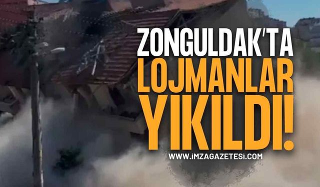 Zonguldak'ta Kozlu Lisesi Lojmanlarının Yıkımı Gerçekleştirildi!