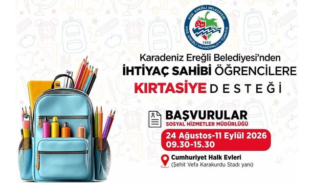 Belediyeden Kırtasiye Desteği!