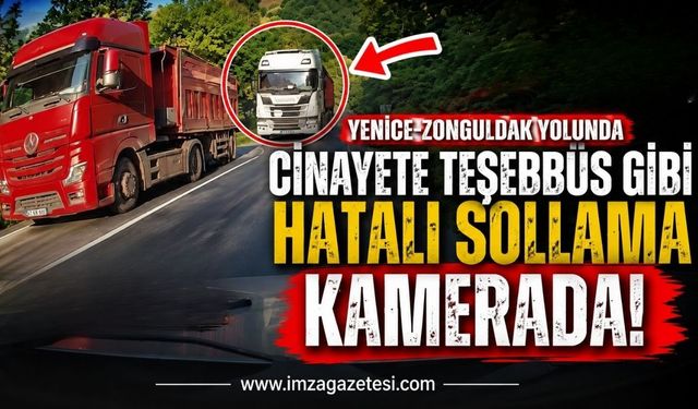 Yenice-Zonguldak Yolunda C*nayete Teşebbüs Gibi Hatalı Sollama Kamerada!