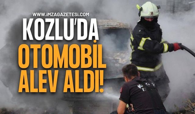 Kozlu’da Park Halindeki Otomobil Alevlere Teslim Oldu