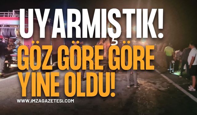 Yine Çaycuma  Yine Bildik Kaza! Önlem Alın Artık!