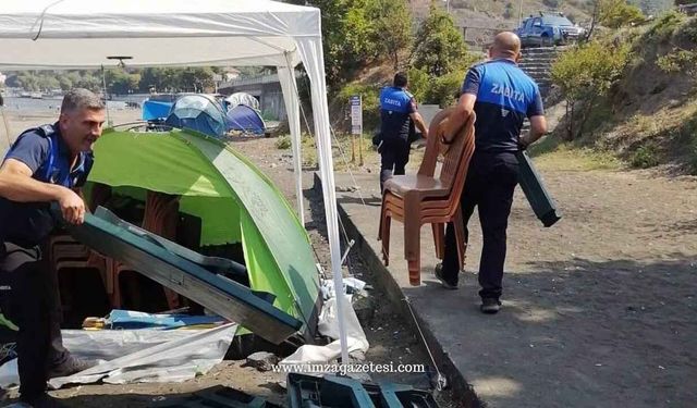Zonguldak'ın Ereğli İlçesinde Plajda Baraka İşgalleri Kaldırıldı!