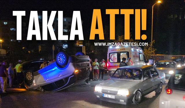 Zonguldak'ın İlçesinde Takla Attı!