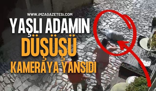 Safranbolu'da Yaşlı Adamın Düşüşü Kameraya Böyle Yansıdı
