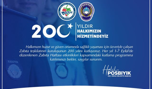 Ereğli’de Zabıta Haftası Coşkusu Atatürk Anıtı’nda Başlıyor