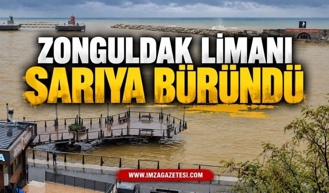 Zonguldak Limanı Sarıya Büründü: Şiddetli Sağanak Karadeniz’in Rengini Değiştirdi