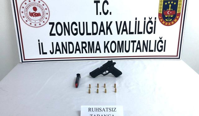 Zonguldak'ta Şüphe üzerine durdurulan araçtan silah çıktı...