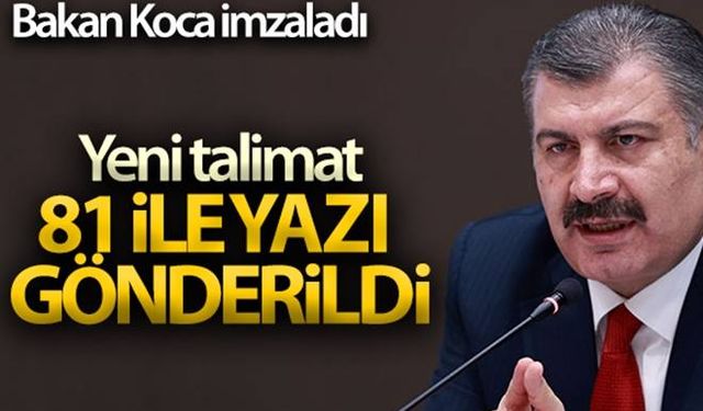 Sağlık Bakanlığından İl Sağlık Müdürlüklerine yazı...