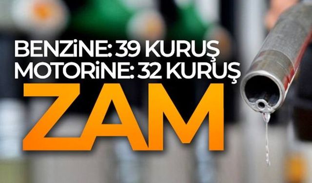 Benzin ve motorine zam... Bu gece yarısından itibaren geçerli..