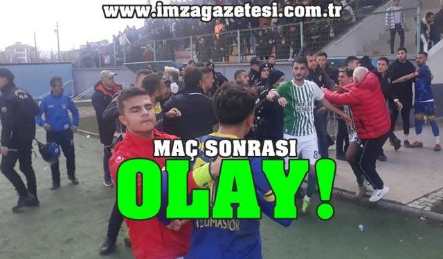 Çaycumaspor - Kozlu Belediyespor maçında olay! Polisler bu kez futbolculara biber gazı kullandı