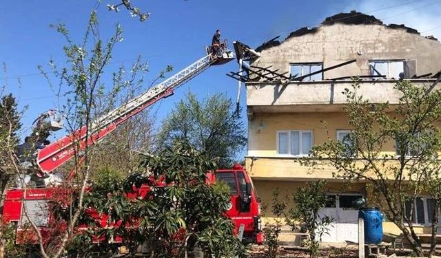 Karapınar beldesinde bir evde yangın çıktı...