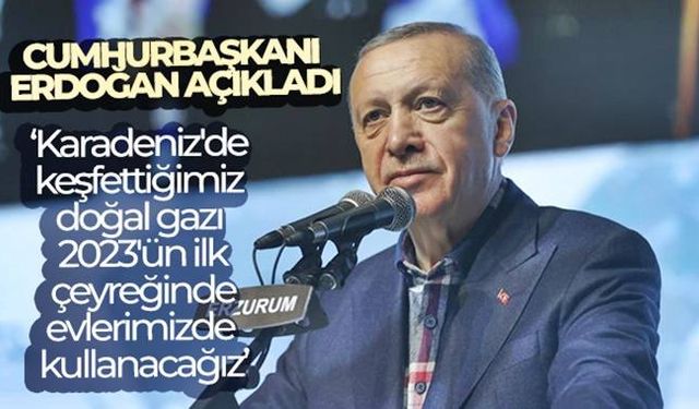 Cumhurbaşkanı Erdoğan: 'Karadeniz'de keşfettiğimiz doğal gazı 2023'ün ilk çeyreğinde evlerimizde kullanacağız'