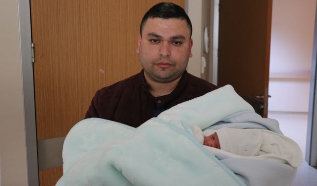Depremzede çiftin ilk çocuğu Ereğli’de dünyaya geldi