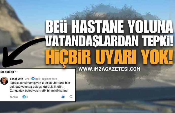 BEÜ Hastane Yoluna Vatandaşlardan Tepki! Hiçbir Uyarı Yok!