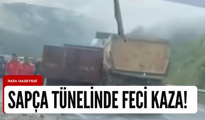 Zonguldak’ta Sapça tüneli mevkiinde sürücüsünün kontrolünden çıkan iki kamyonet çarpıştı.