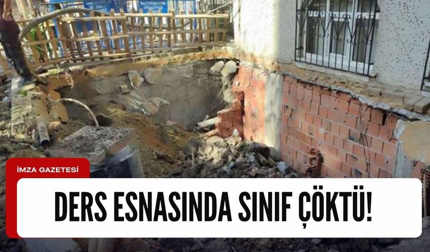 Okulda ders işlenirken sınıf çöktü!