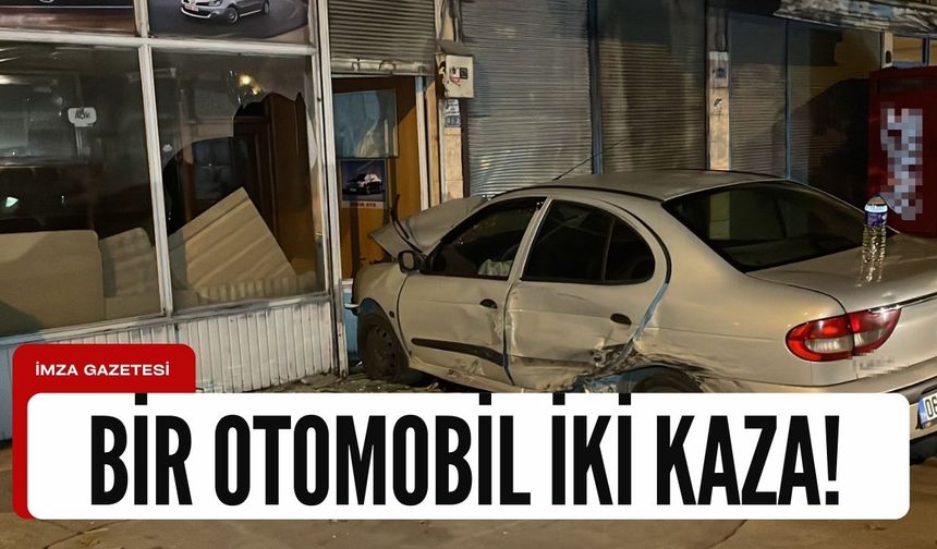 Önce cipe çarptı sonra iş yerine girdi!