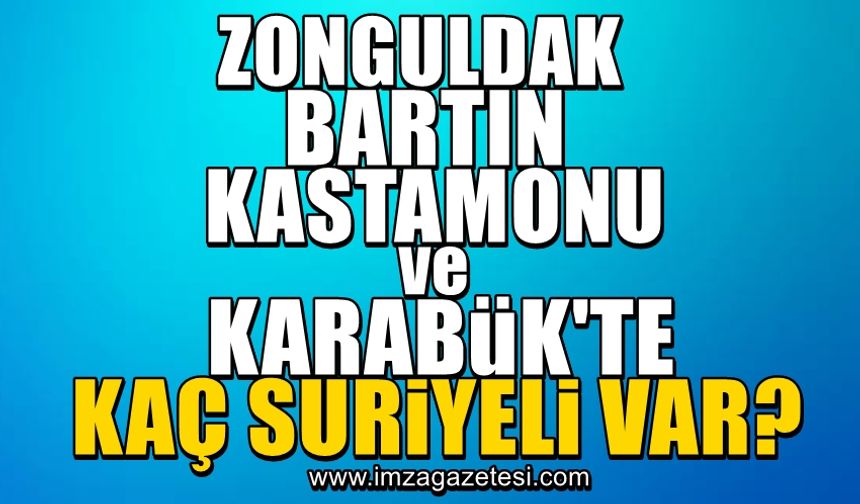 Zonguldak, Bartın, Karabük ve Kastamonu'da kaç tane Suriyeli yaşıyor?