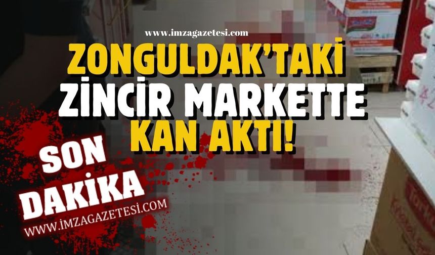 Zonguldak’ta bulunan zincir markette korkunç kaza!