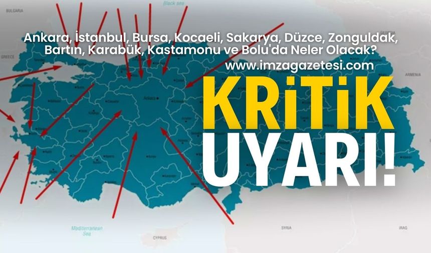 Ankara, İstanbul, Bursa, Kocaeli, Sakarya, Düzce, Zonguldak, Bartın, Karabük, Kastamonu ve Bolu'da haftalık hava durumu