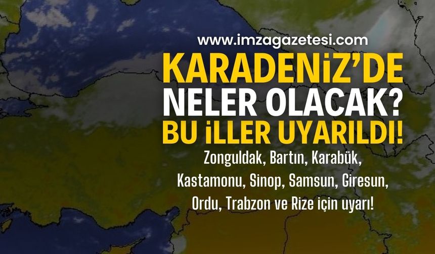 Zonguldak, Bartın, Karabük, Kastamonu, Sinop, Samsun, Giresun, Ordu, Trabzon ve Rize'de hava durumu