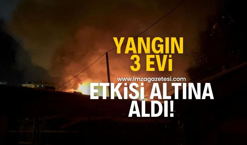 Yangın 3 evi etkisi altına aldı!