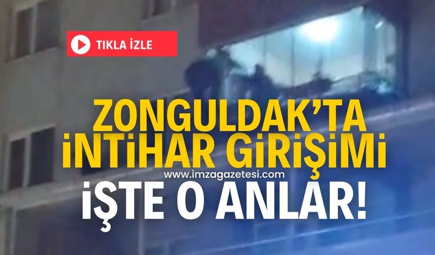 Zonguldak'ın Kilimli ilçesinde intihar girişimi! İşte o anların görüntüsü