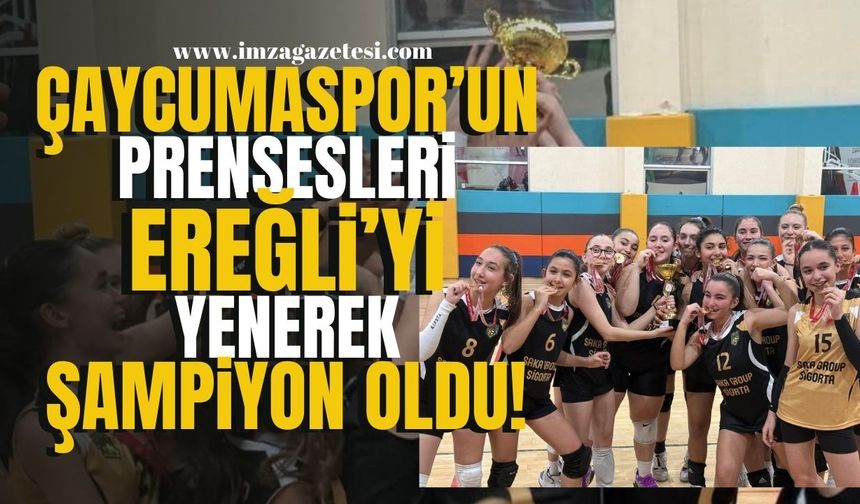 Çaycumaspor Küçük Kızlar Voleybol Takımı, Kdz. Ereğli’yi Yenerek Şampiyon Oldu! | Çaycuma Spor Haber