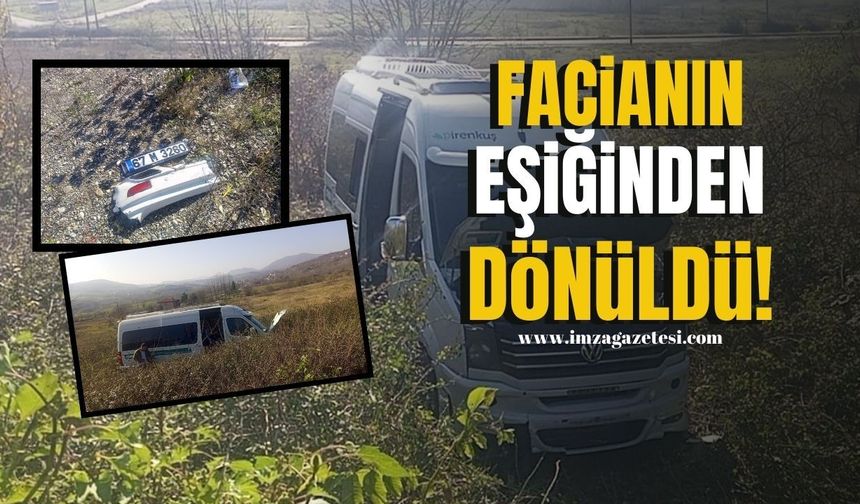 Çaycuma'da Freni Boşalan Minibüs Ormana Uçtu, Facianın Eşiğinden Dönüldü! | Zonguldak Haberleri