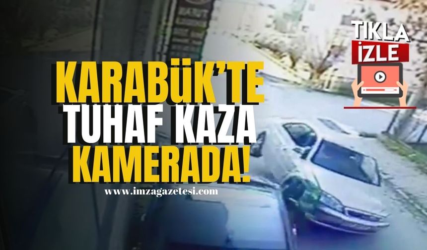 Karabük'teki tuhaf kaza güvenlik kamerasına yansıdı! | Karabük Haberleri