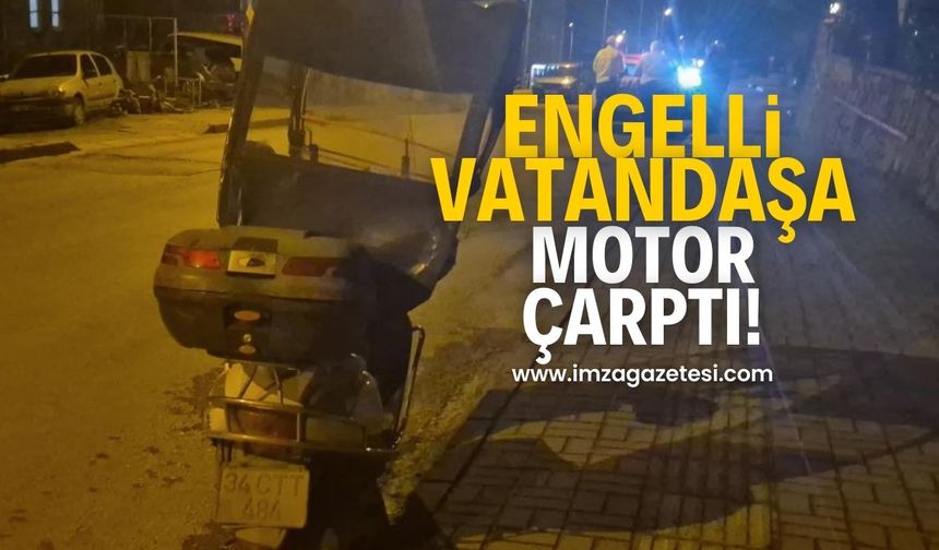 Engelli vatandaşa motosiklet çarptı