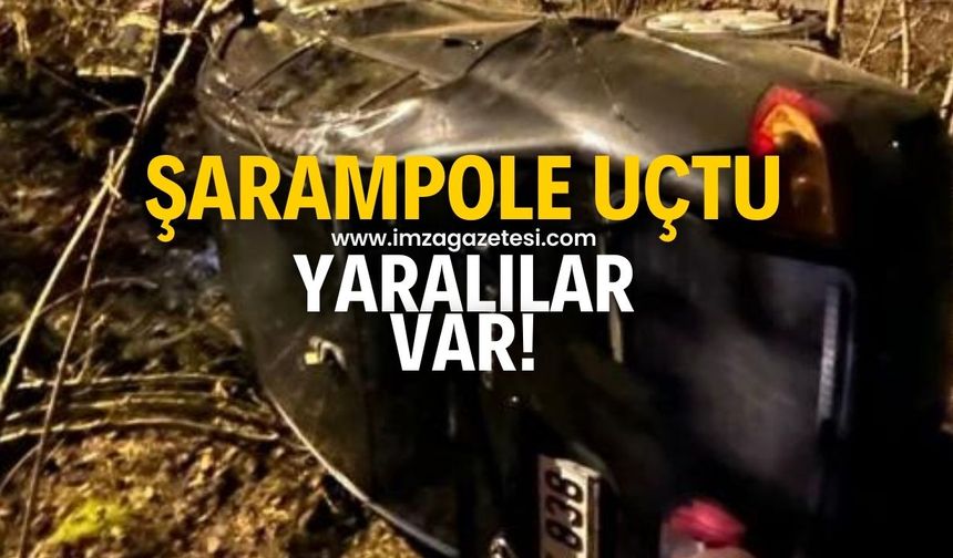 Şarampole uçtu! Yaralılar var