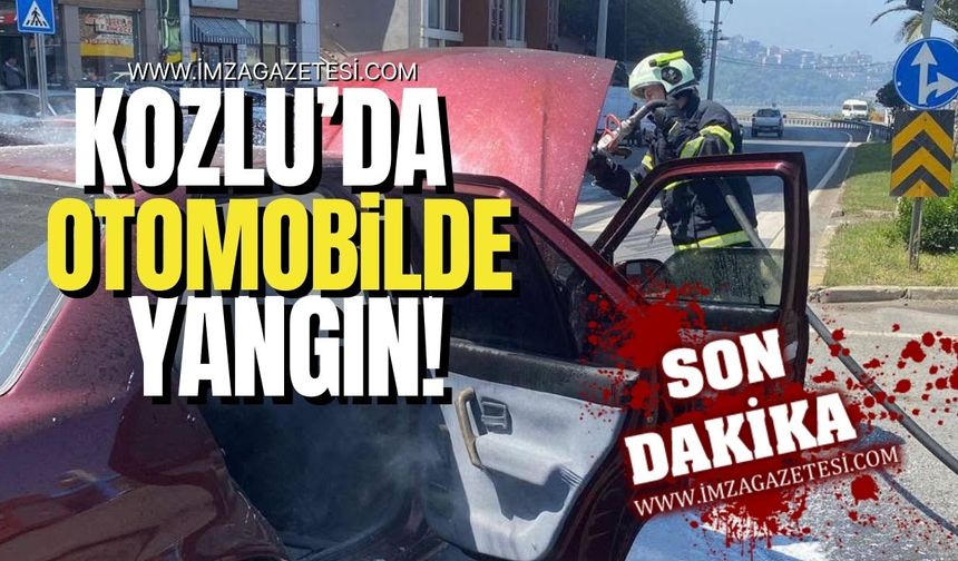 Kozlu'da otomobilde yangın paniği!