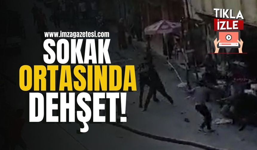Sokak ortasında dehşet! Taş, duba ve bıçaklar havada uçuştu...