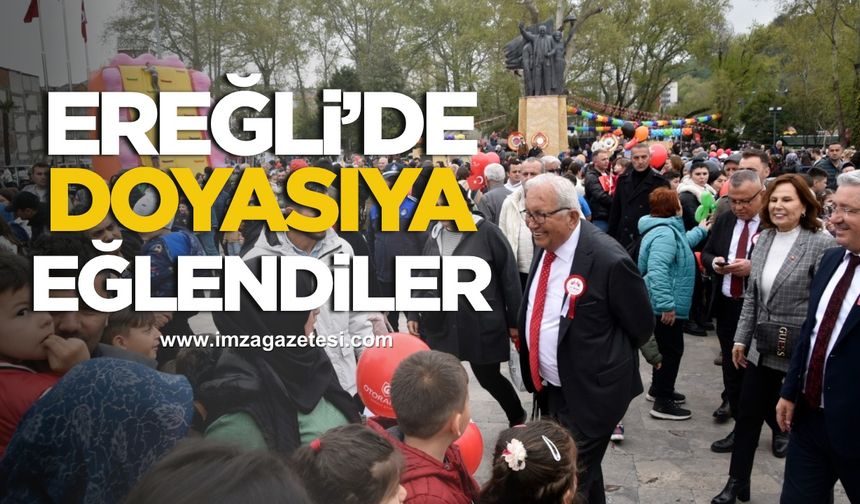 Ereğli’de çocuklar doyasıya eğlendi…