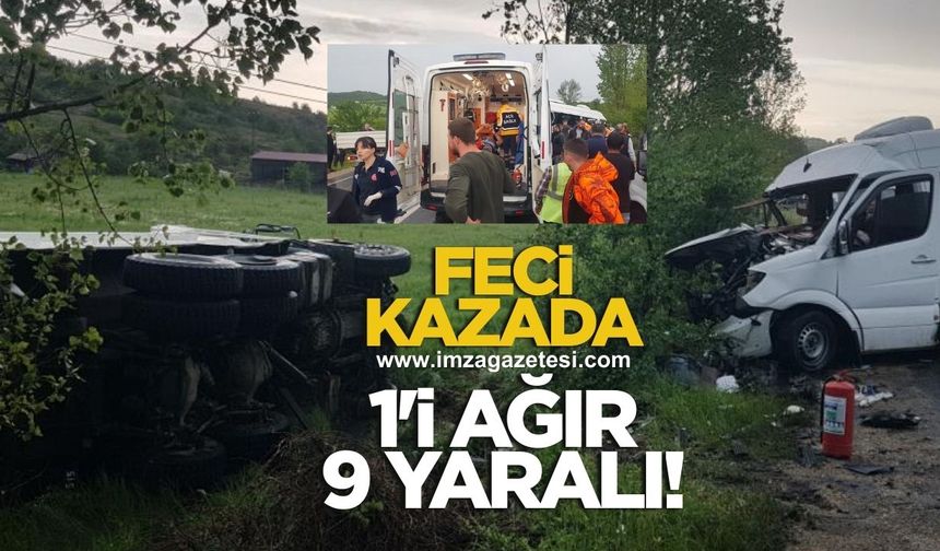 4 aracın karıştığı zincirleme kazada 1'i ağır 9 yaralı