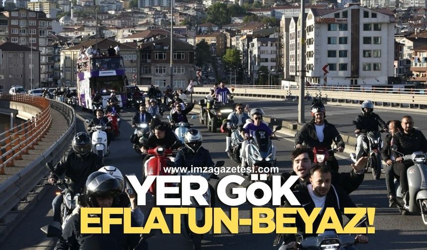 Ereğli'de şampiyonluk turu! Yer gök Eflatun-Beyaz