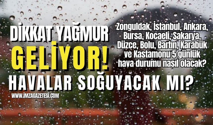 Zonguldak, Ankara, İstanbul, Bursa, Düzce, Kocaeli, Sakarya, Bolu,  Karabük, Bartın ve Kastamonu'da hava durumu