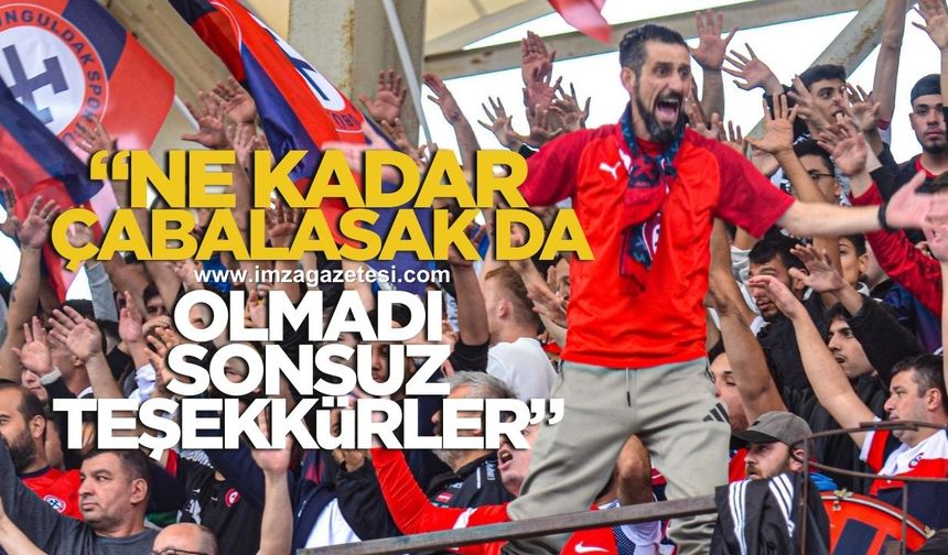 Miraç Balcı, "Ne kadar çabalasak da olmadı sonsuz teşekkürler"