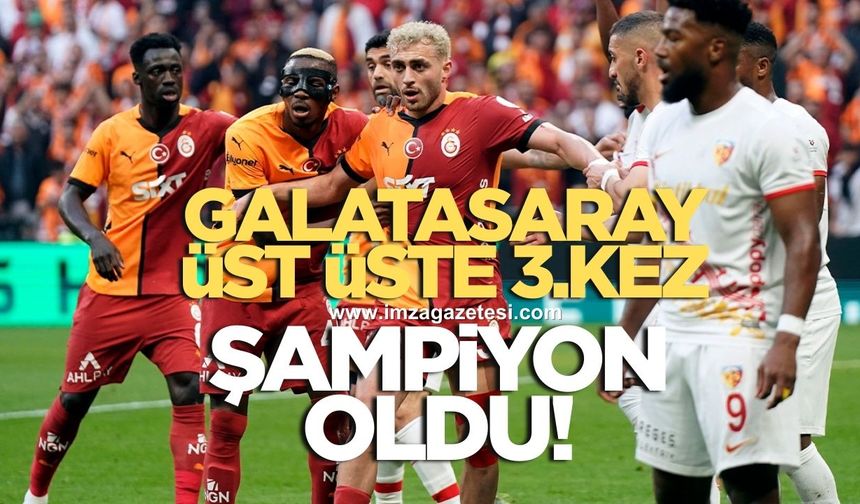 Üst üste 3.kez şampiyon olan Galatasaray 5.yıldızı taktı