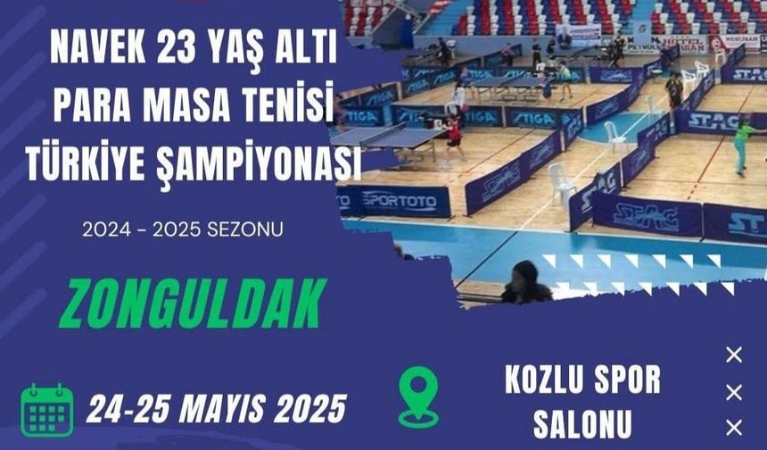 Masa tenisi şampiyonası Kozlu'da gerçekleştirilecek...