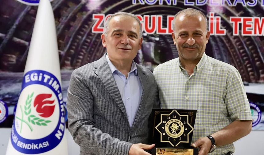 VEFANIN ADI ZONGULDAK'TA YANKILANDI: 20 YILLIK EMEĞE ANLAMLI PLAKET