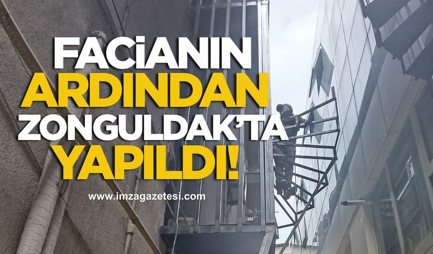 Kartalkaya faciasının ardından Zonguldak’ta yangın merdiveni denetimleri artırıldı!